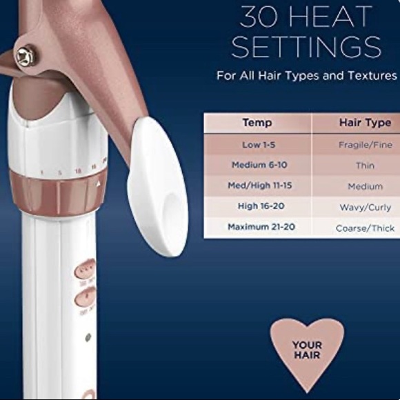 NEW 🔥CONAIR 🔥Double Ceramic Curling Iron; 1-inch; White/Rose Gold. - Picture 2 of 7